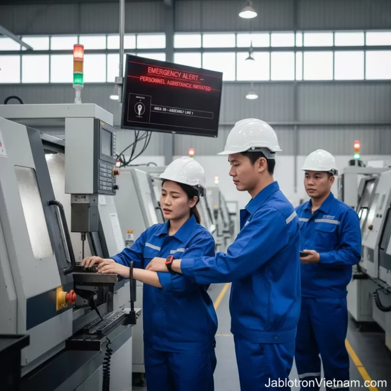 Báo động khẩn cấp và hỗ trợ nhân viên qua nút SOS không dây 3 3. An toàn nhân viên